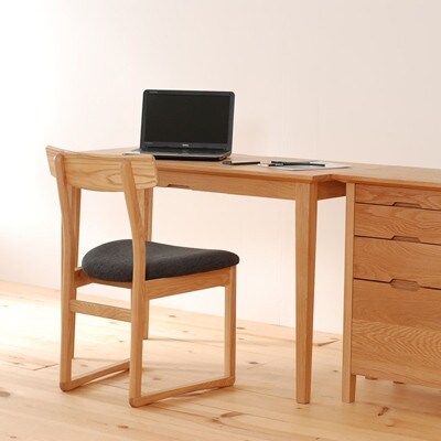 ライトデスク　110×60×72　オーク無垢材　大川家具　北欧デザイン