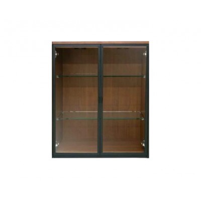 高級キャビネット天然木ミト(シェルフ,完成品)幅76cm ガラス扉(M) WN