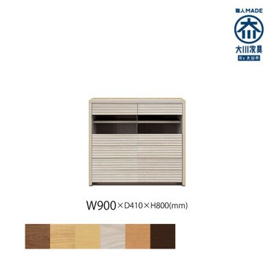 無垢リビング家具コリーナ(サイドボード・リビングボード)90cm WOWH(ホワイトオーク)