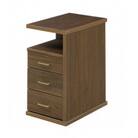 大川家具 クエスト ナイトテーブル左OP(ウォールナット色) キャスター付き