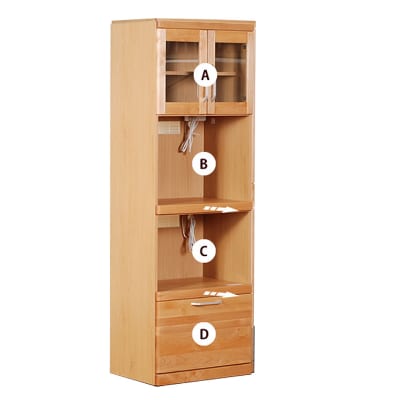 R アール 60家電ボード ナチュラル (幅60高さ180)