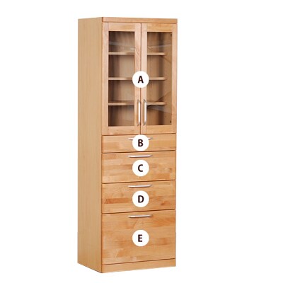 R アール 60チェストボード ナチュラル (幅60高さ180)