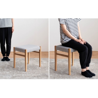 STジャンブル01 スツール オーク アネルカグレー 1脚