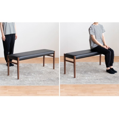 BCジャンブル01 ベンチ ウォールナット オールマイティブラック 1脚