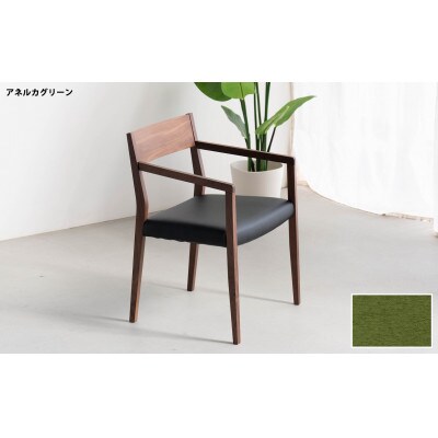 DCジャンブル02 アームチェア ウォールナット アネルカグリーン 1脚