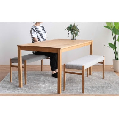 DT01 BC01 3点 ダイニングセット オーク アネルカグレー テーブル ベンチ