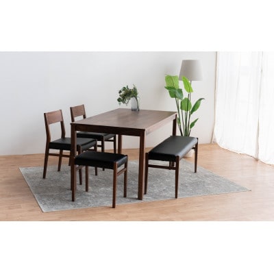 DT01 DC01 BC01 ST01 5点 ダイニングセット ウォールナット オールマイティBK