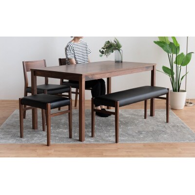 DT01 DC01 BC01 ST01 5点 ダイニングセット ウォールナット オールマイティBK