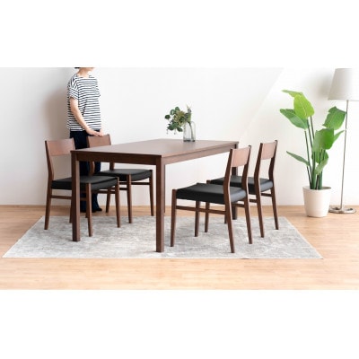 DT01 DC01 5点 150 ダイニングセット ビーチウォールナットブラウン オールマイティBK