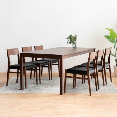 DT01 DC01 7点 180 ダイニングセット ビーチウォールナットブラウン オールマイティBK