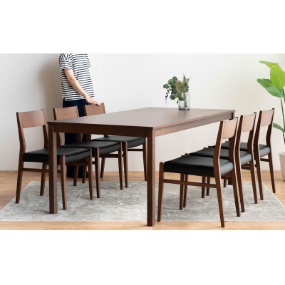 DT01 DC01 7点 180 ダイニングセット ビーチウォールナットブラウン オールマイティBK