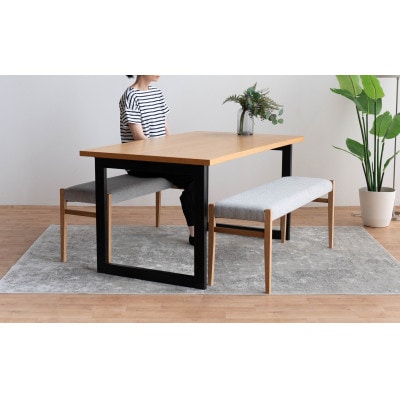 DT02 BC01 3点 ダイニングセット オーク アネルカグレー テーブル ベンチ