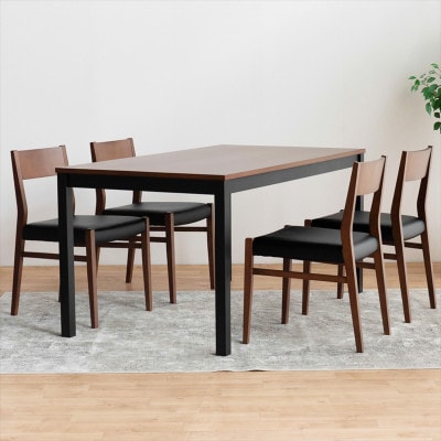 DTポリ DC01 5点 150 ダイニングセット ビーチブラウン オールマイティブラック