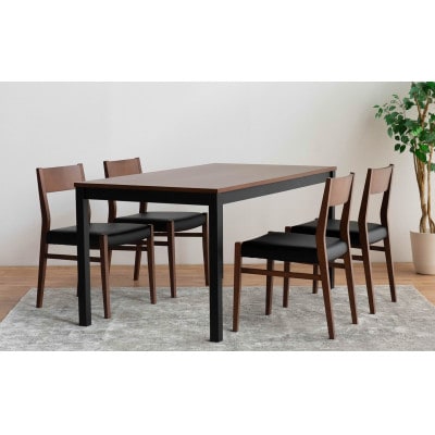 DTポリ DC01 5点 150 ダイニングセット ビーチブラウン オールマイティブラック