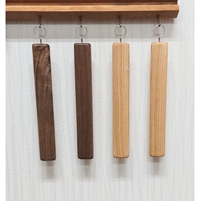 旅館風木製キーホルダー　4本セット