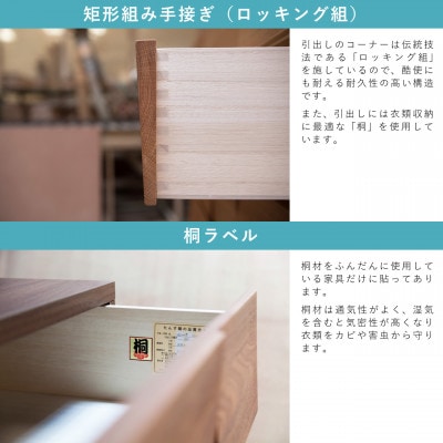 幅58-5段チェスト「モデルノ」ホワイトオーク【丸田木工】