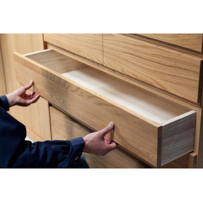 桐タンス 幅118-4段「ミンクス」ホワイトオーク材 無垢 木製 大川家具