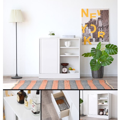 キッチンカウンター　薄型　幅90cm　エナメル