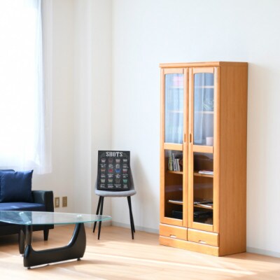 本棚 書棚 フリーボード 幅80cm ガラス扉 シンプルデザイン ライトブラウン お礼品詳細 ふるさと納税なら さとふる