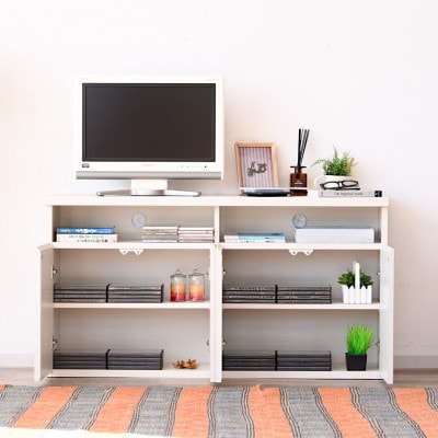 テレビボード　サイドボード　幅約120cm　ホワイト