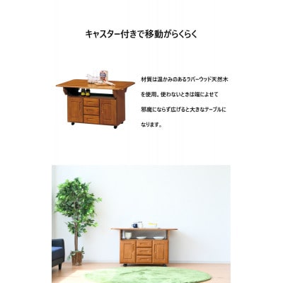 大川家具 両端バタフライカウンター 幅120cm