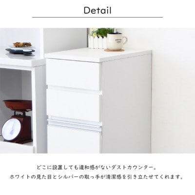 ダストカウンター ホワイト 幅32cm ロータイプ