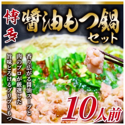 2023年5月発送開始『定期便』博多醤油もつ鍋　10人前セット(大川市)全3回