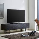 テレビボード幅150セラミック調　国産家具　BR/GY