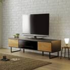 テレビボード幅145木目調　国産家具　NA/BR