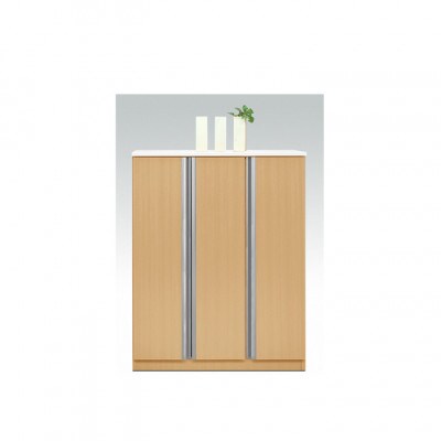 ロータイプコンパクトシューズボックス大川家具[幅90L・NA・BR・WH/ピエ]