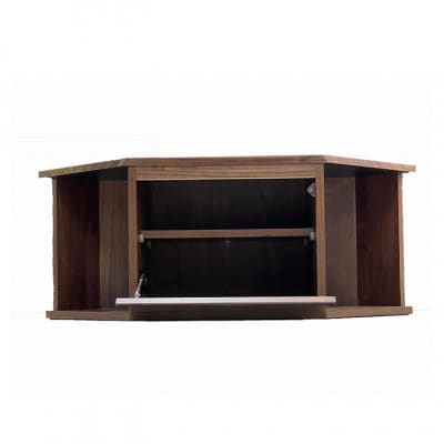 ブラックガラスが印象的なテレビボード 大川家具[コーナー・カイザ/NA・BR]
