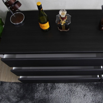 ローチェスト 完成品 幅120cm 日本製 CRCH-01-120L DBR