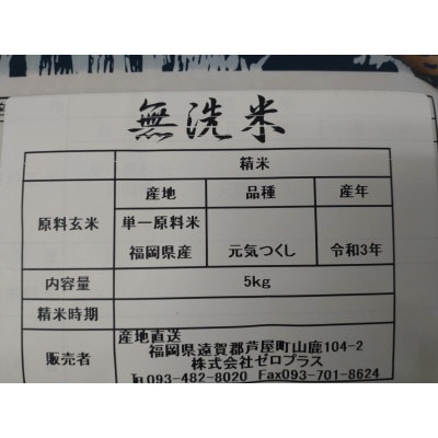 【令和7年産】福岡県産ブランド米「元気つくし」無洗米10kg(5kg×2袋)(大川市)