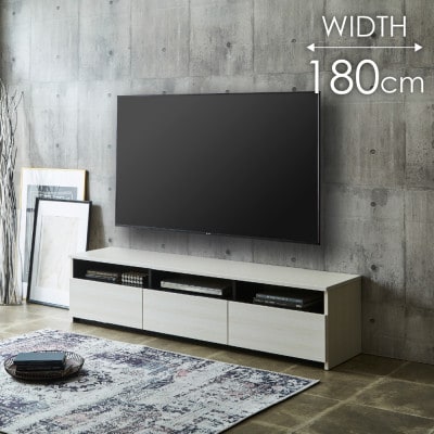 テレビボード 幅180cm 高さ42cm 奥行42cm ホワイト 木目 【リノア 180】