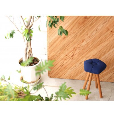 monaca stool:kikyo【ネイビー/オーク/高さ45cm】