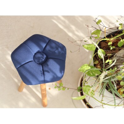 monaca stool:kikyo【ネイビー/オーク/高さ30cm】
