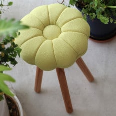 monaca stool:kiku【イエロー/栴檀/高さ45cm】