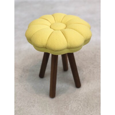 monaca stool:kiku【イエロー/ウォールナット/高さ30cm】