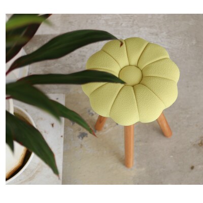 monaca stool:kiku【イエロー/オーク/高さ30cm】