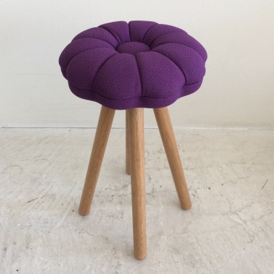 monaca stool:kiku【紫/オーク/高さ45cm】