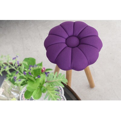 monaca stool:kiku【紫/オーク/高さ45cm】