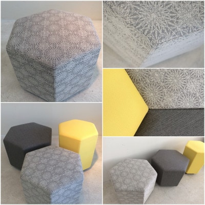 Ricca stool M:【雪結晶色×ライトグレー/高さ45cm】