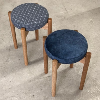 bolo stool 01【グレー/ウォールナット/高さ44cm】