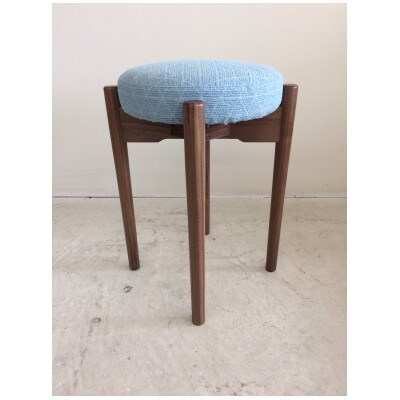 bolo stool 01【ライトブルー/ウォールナット/高さ44cm】