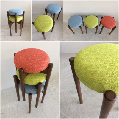 bolo stool 01【イエロー/ウォールナット/高さ44cm】