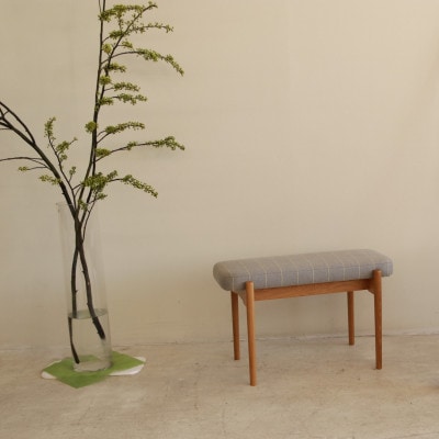 bolo stool Square S ベンチ 【グレー×イエロー/オーク/幅68cm】