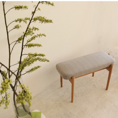 bolo stool Square S ベンチ 【グレー×イエロー/オーク/幅68cm】