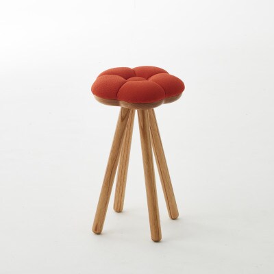monaca stool・wood bace:tsubaki【椿/レンガ色/栴檀/高さ45cm】