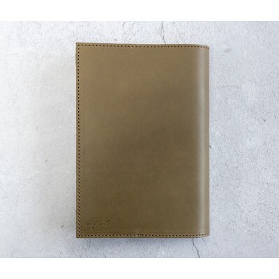 mafpinto ブックカバー 新書サイズ 本革 オリーブ