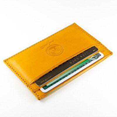 mafpinto カードケース 本革 イエロー